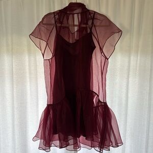 simkhai burgundy cocktail dress size 0